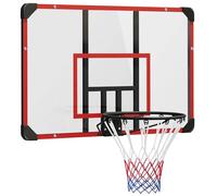 SPORTNOW Cestino da basket per esterni e interni, con cestino in acciaio e rete, montaggio a parete, mini cestino da basket per bambini e adulti, 113 x 61 x 73 cm, rosso