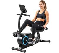 SPORTNOW Cyclette da Casa Orizzontale Bluetooth App Schermo LCD con Ruote