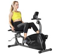 SPORTNOW Cyclette da Seduta con 8 Livelli di Resistenza e Rilevazione Battito