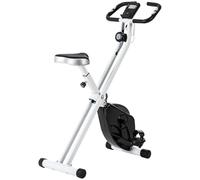 SPORTNOW Cyclette Magnetica Pieghevole da Casa con Resistenza a 8 Livelli, Display LCD e Battito Cardiaco, Rotelle, Sellino Regolabile e Supporto Integrato, in Acciaio, Nero