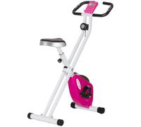 SPORTNOW Cyclette Magnetica Pieghevole da Casa Display LCD, Rosa e Bianco