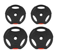 SPORTNOW Dischi pesi, piastre di peso 2 x 5 kg e 2 x 2,5 kg, a tre maniglie con fori di Ø 25 mm, copertura in polipropilene, set di piastre per manubri, allenamento fitness, palestra, nero