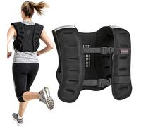SPORTNOW Giubbotto Zavorrato da 8 kg con Cinghie Regolabili e Strisce Riflettenti, Gilet con Pesi in Neoprene Traspirante e Sabbia Metallica, 43x33 cm, Nero