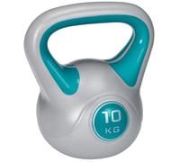 SPORTNOW Kettlebell 10kg in PU e Sabbia Base Piatta 22x16x26 cm Verde Scuro
