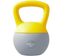 SPORTNOW Kettlebell morbido, 8 kg, con manico antiscivolo, per casa, palestra, sollevamento pesi e allenamento della forza, giallo e grigio
