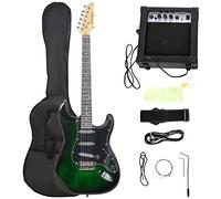 SPORTNOW Kit Chitarra Elettrica con Amplificatore 15W, Borsa, Tracolla, Accordatore Digitale e Plettri, Colore Nero