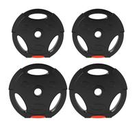 SPORTNOW Kit Pesi con 2 Dischi da 7.5 kg e 2 Dischi da 5 kg con 3 Fori Nero