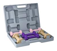 SPORTNOW Kit Pesi con 6 Manubri da 1kg 1.5kg 2kg in Acciaio e PU e Valigetta