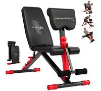 SPORTNOW Panca Palestra Pieghevole con Schienale Regolabile a 7 Livelli, Rosso