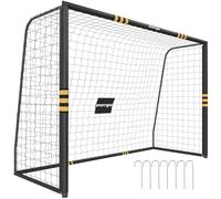 SPORTNOW Porta da Calcio 300x200 cm con Telaio in Metallo Nero e Giallo