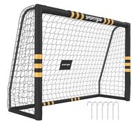 SPORTNOW Porta da Calcio con Rete e Telaio in Metallo, Giallo