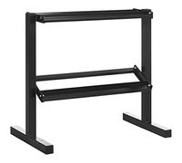 SPORTNOW Porta Pesi, Rastrelliera Pesi 2 Ripiani 94x52.5x82 cm Nero