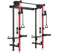 SPORTNOW Power Cage con Barra per Trazioni, 700 kg, Rosso