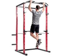 SPORTNOW Power Cage Rack Squat Regolabile con Barra Trazioni, 460kg, Nero
