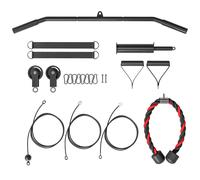 SPORTNOW Sistema di Puleggia per Palestra, Carrucola Palestra per Home Gym, Pulley LAT Machine per Allenamento Bicipiti e Tricipiti, Attacco per Dischi Pesi Universali e Accessori