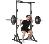 SPORTNOW Rack Squat con Barra Trazioni, Carico 200kg, Nero