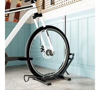 SPORTNOW Rastrelliera per Bici Pieghevoli e Regolabile in Altezza e Larghezza con Tubo di Supporto, Cavalletto Portabici in Acciaio e Plastica per Ruote 20"-29", 75x41x71-81 cm, Nero Riponi tua bici i