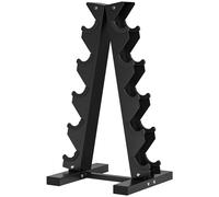 SPORTNOW Rastrelliera per Manubri a 5 Livelli e 10 Spazi in Acciaio Nera