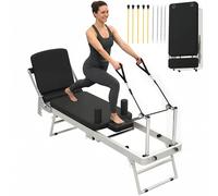 SPORTNOW Reformer Pilates con 2 Bande Elastiche, Misura Unica, Nero
