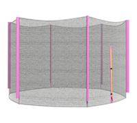 SPORTNOW Rete di Protezione per Trampolini 6 Pali in PE Nero e Rosa