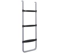 SPORTNOW Scaletta per Trampolino Elastico in Acciaio con 2 o 3 Scalini, Scala per Tappeto Elastico con Altezza Regolabile e Aggancio Universale, 97x32cm, Argento