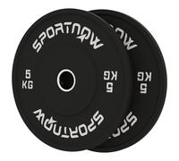 SPORTNOW Set 2 Dischi Pesi da 5 kg in Gomma Foro 5 cm per Manubri e Bilancieri