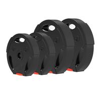SPORTNOW Set di 4 Dischi Pesi 2x5 kg e 2x2.5 kg con Foro da 2.5 cm, Pesi per Bilancieri con 3 Impugnature per Allenamento a Casa e Palestra, in Polipropilene e Sabbia, Nero