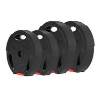 SPORTNOW Set 2 Dischi Pesi da 7.5 kg e 2 Dischi Pesi da 5 kg con 3 Fori Nero