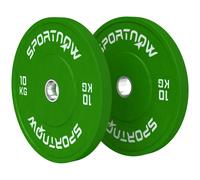 SPORTNOW Set 2 Dischi Pesi Foro 5cm in Gomma per Bilancieri e Manubri