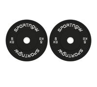 SPORTNOW Set 2 Dischi Pesi in Gomma con Foro 5 cm per Manubri e Bilancieri