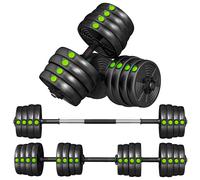 SPORTNOW Set 2 in 1 con Coppia di Manubri Convertibili in Bilanciere