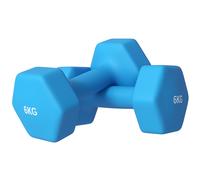 SPORTNOW Set 2 Manubri Esagonali da 6kg in Metallo e Plastica con Impugnatura Antiscivolo, 22x10x10 cm, Azzurro