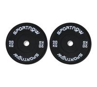 SPORTNOW Set di 2 Dischi Palestra da 20 kg, Dischi per Bilanciere e Manubri con Attacco Ø5 cm per Allenamento a Casa e Palestra, Nero