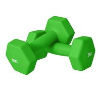 SPORTNOW Set di 2 Manubri Palestra 2x3 kg Esagonali Antiscivolo Verde