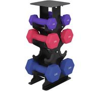 SPORTNOW Set di 3 paia di manubri con supporto 1-5 kg Colorati