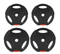 SPORTNOW Set di 4 Dischi Pesi 2x7.5 kg e 2x5 kg con Foro da 2.5 cm, Pesi per Bilancieri con 3 Impugnature per Allenamento a Casa e Palestra, in Polipropilene e Sabbia, Nero