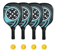 SPORTNOW Set di 4 racchette da pickleball in legno di pioppo, con 4 palline e una borsa, Blu e nero Aosom Italy