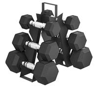 SPORTNOW Set di Manubri Palestra con Supporto 2x2kg, 2x5kg, 2x8kg Nero