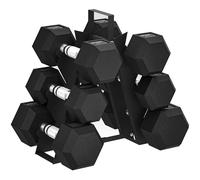 SPORTNOW Set di Manubri Palestra con Supporto 2x4kg, 2x6kg, 2x8kg Nero