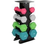 SPORTNOW Set di Manubri Palestra con Supporto in Metallo Multicolore