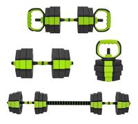 SPORTNOW Set di manubri regolabili, 4 in 1, 25 kg, set di pesi usati come kettlebell, bilancieri, manubri o push-up rack, attrezzatura per uomini e donne, palestra di casa