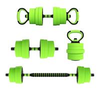 SPORTNOW Set di manubri regolabili 4 in 1, 30 kg, set di pesi come Kettlebell, manubri, supporto per flessioni, attrezzature per il fitness per uomini e donne, casa palestra verde