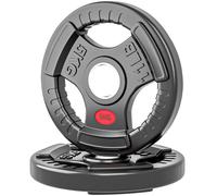 SPORTNOW Set Dischi Pesi con 3 Impugnature e Foro 5cm Acciaio e Plastica