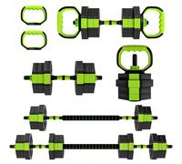 SPORTNOW Set Manubri Regolabili 6-in-1, Pesi 20 kg, Verde