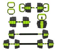 SPORTNOW Set Manubri Regolabili 6-in-1, Pesi 25 kg, Verde