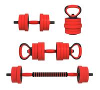 SPORTNOW Set Pesi da Palestra 4 in 1 da 20/30/40kg Totali in Plastica e Sabbia,