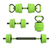 SPORTNOW Set Pesi Palestra 4 in 1 Kettlebell, Manubri, Bilanciere