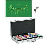 SPORTNOW Set Poker per 8 Giocatori, 2 Mazzi di Carte e 5 Dadi