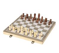 SPORTNOW Set Scacchi Pieghevole per Scacchi e Dama con Scomparti Color Noce
