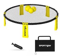 SPORTNOW Spike - Mini set da gioco da spiaggia, con rete, 3 palline e pompa per palline, portatile, con borsa per il trasporto, per sport di squadra all'aperto, giallo